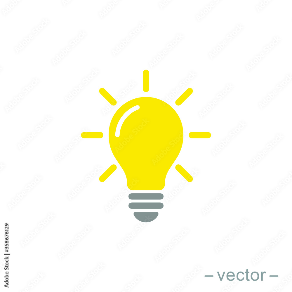 The light bulb icon vector, full of ideas and creative thinking, analytical thinking for processing. Full color illustration. EPS 10 The light bulb icon vector, full of ideas and creative thinking, analytical thinking for processing. Full color illustration. EPS 10