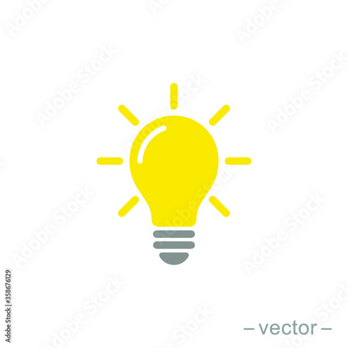 The light bulb icon vector, full of ideas and creative thinking, analytical thinking for processing. Full color illustration. EPS 10