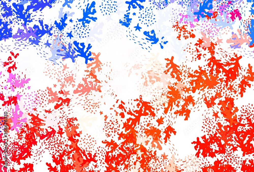 Light Blue, Red vector pattern with random forms. Light Blue, Red vector pattern with random forms.