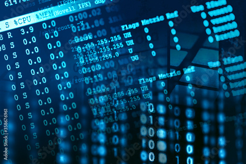 Canvas Print Web server data on a monitor