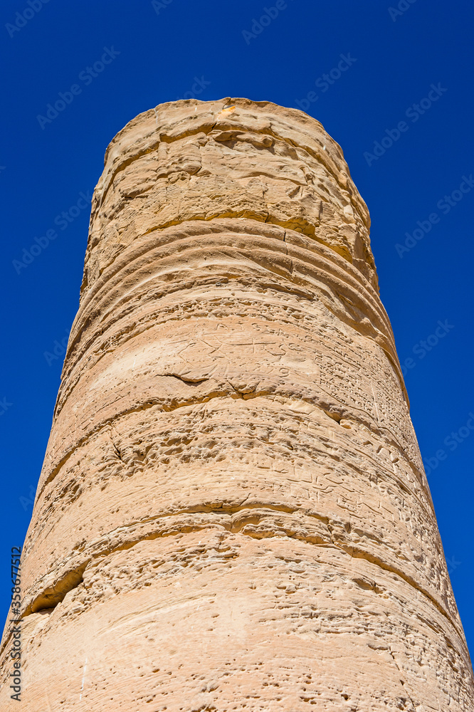 It's Columns of the Deir el-Haggar temple, Dakhla Oasis, Western Desert, Egypt