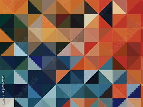 Wallpaper Mural orange blue geometric shapes abstract background Torontodigital.ca