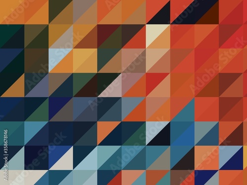 Wallpaper Mural orange blue geometric shapes abstract background Torontodigital.ca