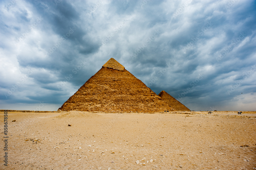 It's Great Pyramids at the Giza Necropolis, Giza Plateau, Egypt. UNESCO World Heritage