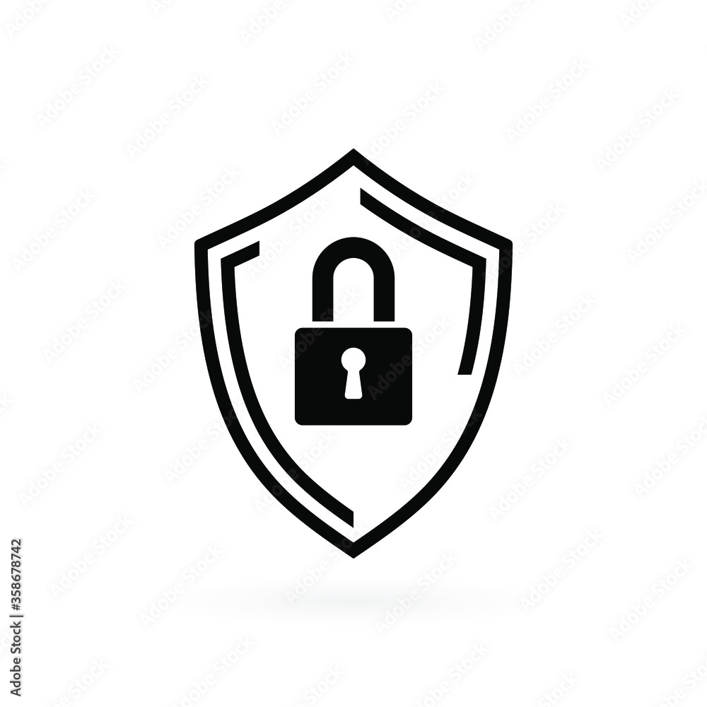 Security icon in flat style. Shield security symbol for your web site design, logo, app, UI Vector EPS 10. Security icon in flat style. Shield security symbol for your web site design, logo, app, UI Vector EPS 10.