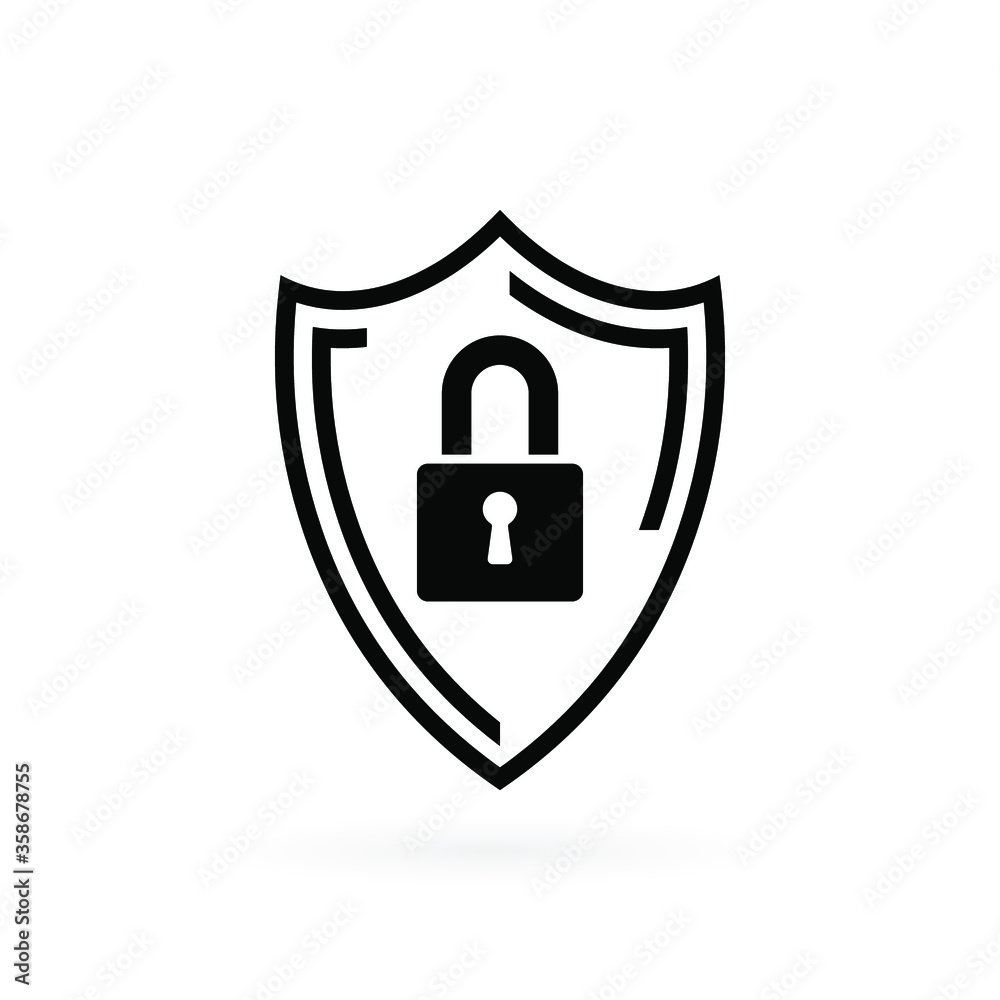 Security icon in flat style. Shield security symbol for your web site design, logo, app, UI Vector EPS 10. Security icon in flat style. Shield security symbol for your web site design, logo, app, UI Vector EPS 10.