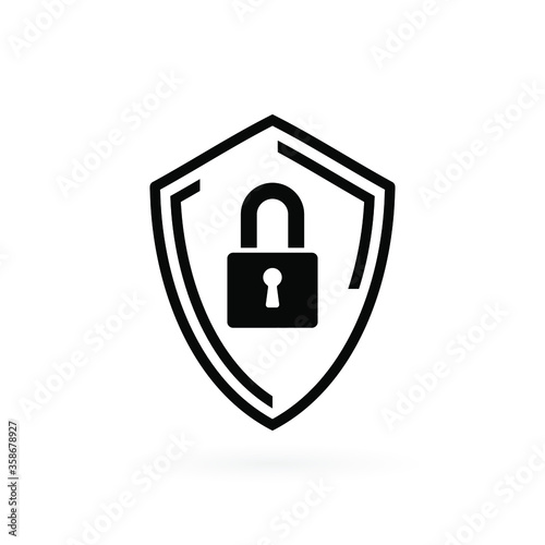 Security icon in flat style. Shield security symbol for your web site design, logo, app, UI Vector EPS 10.