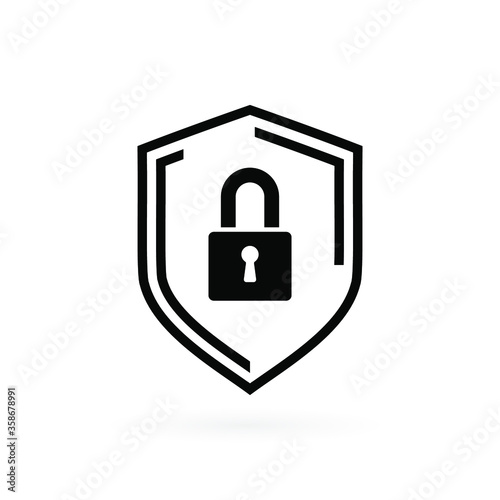 Security icon in flat style. Shield security symbol for your web site design, logo, app, UI Vector EPS 10.
