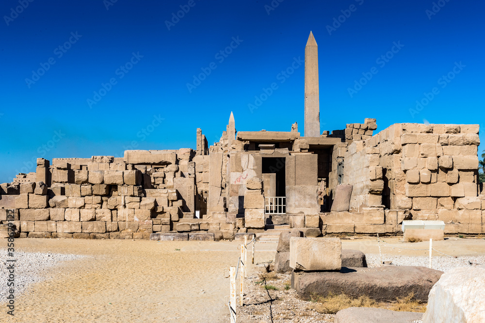 It's Reamins of the Karnak temple, Luxor, Egypt (Ancient Thebes with its Necropolis). UNESCO World Heritage site