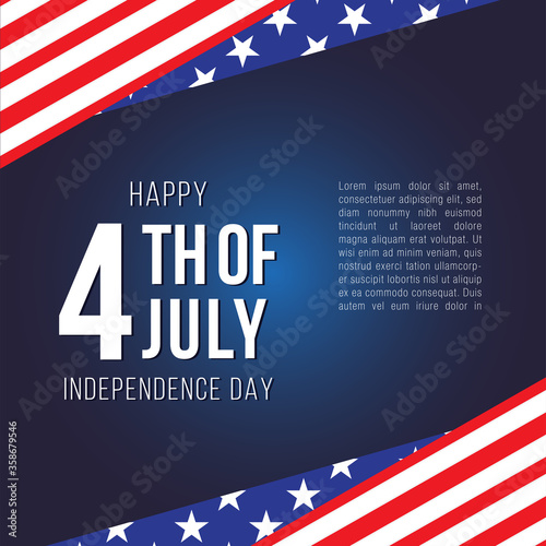Happy 4th of july independence day greeting, can be used as banner social media, greeting card and background