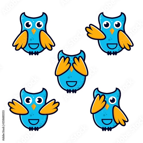 Cute owl mascot vector design
