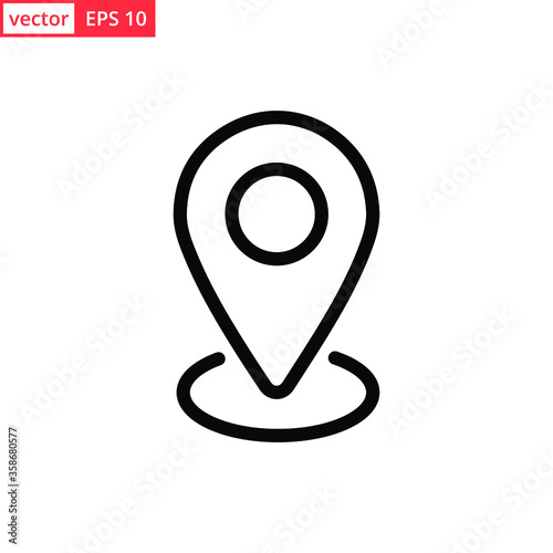 Pin location line art style vector. EPS 10