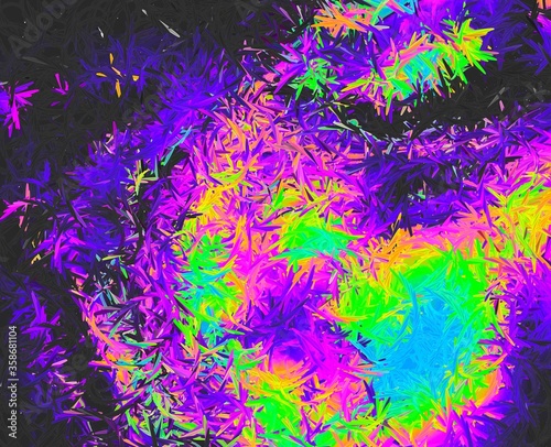 neon green magenta purple cyan geometric shapes abstract background