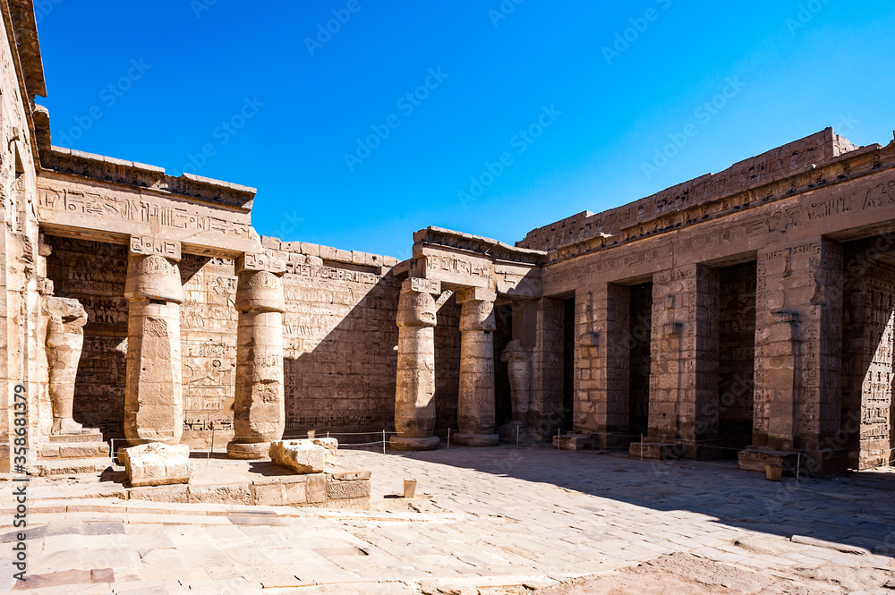 It's Medinet Habu (Mortuary Temple of Ramesses III), West Bank of Luxor in Egypt. It's Medinet Habu (Mortuary Temple of Ramesses III), West Bank of Luxor in Egypt.