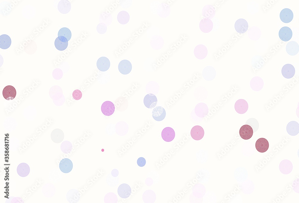 Light Blue, Red vector background with beautiful snowflakes.
