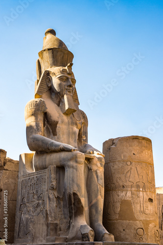 It's Colossus inside Luxor Temple, a large Ancient Egyptian temple, East Bank of the Nile, Egypt. UNESCO World Heritage