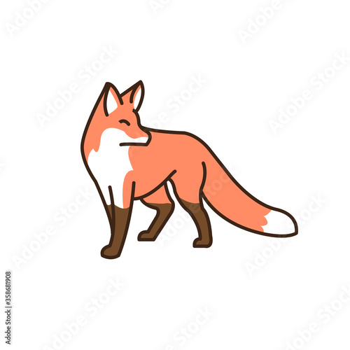 Simple and Modern Fox logo or icon sign template design for versatile  business and company
