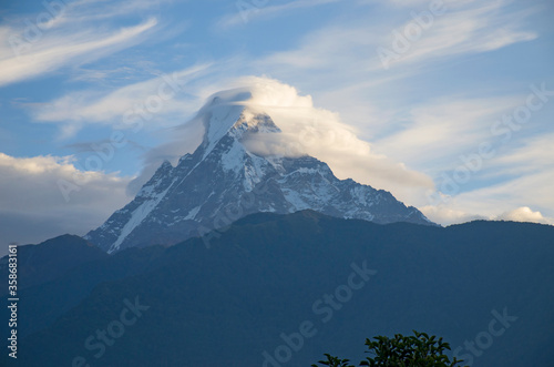 Peaks of mountains Nepal landscape Himalayas 
