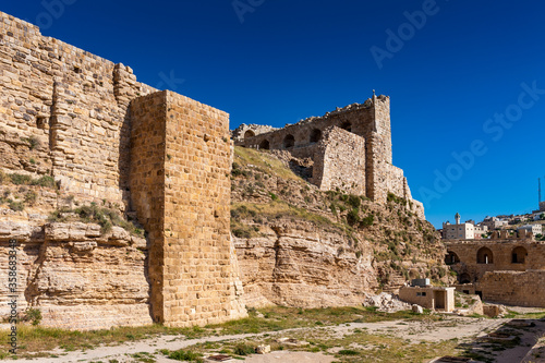 It's Kerak Castle, a large crusader castle in Kerak (Al Karak) in Jordan. © Anton Ivanov Photo