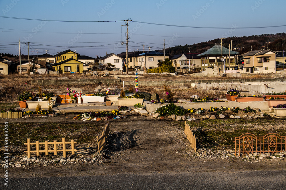 Fototapeta premium 福島いわき市・東日本大震災の津波で流された住宅の跡_07