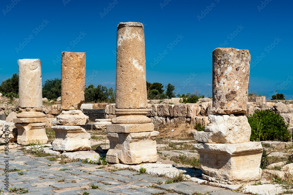 It's Colums of the ancient city of Gadara, modern Jordan