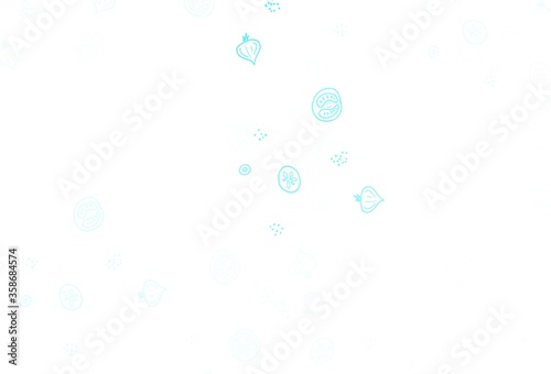 Light Blue, Green vector background with tasty food.