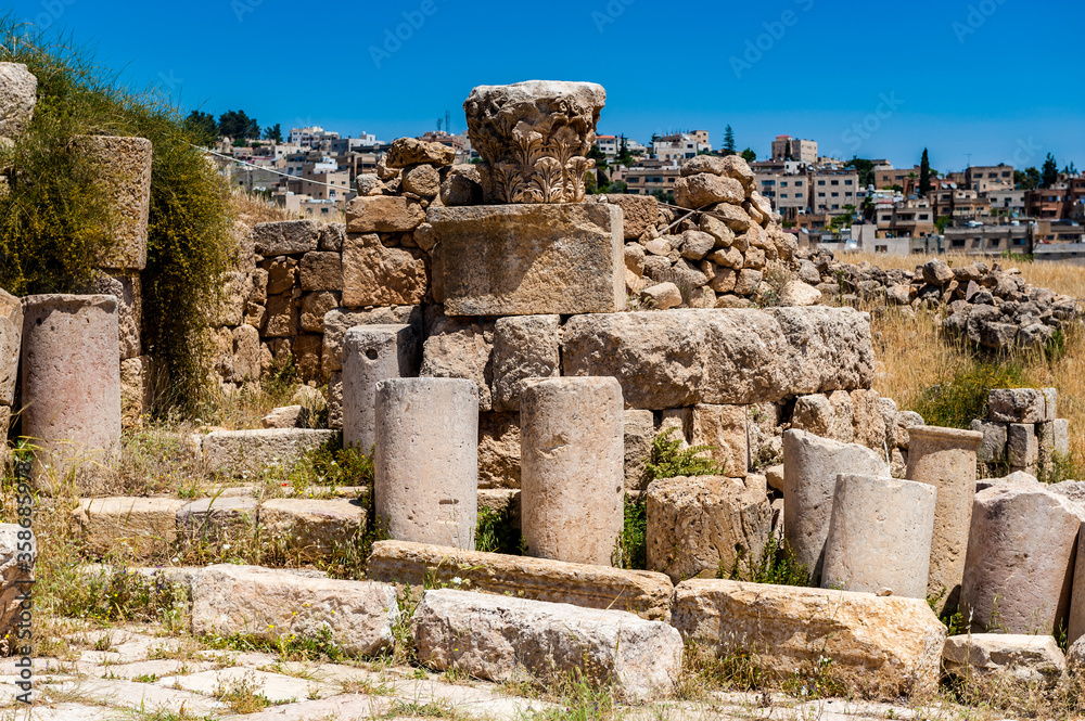 It's Columns of the cardo maximus, Ancient Roman city of Gerasa, modern Jerash, Jordan