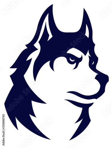 Simple Design of Head of Husky Dog