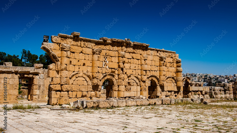 It's Zeus Temple, Ancient Roman city of Gerasa of Antiquity , modern Jerash, Jordan