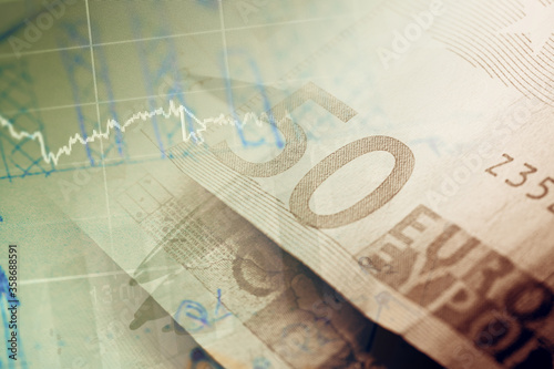 Euro banknotes. Selective focus.
