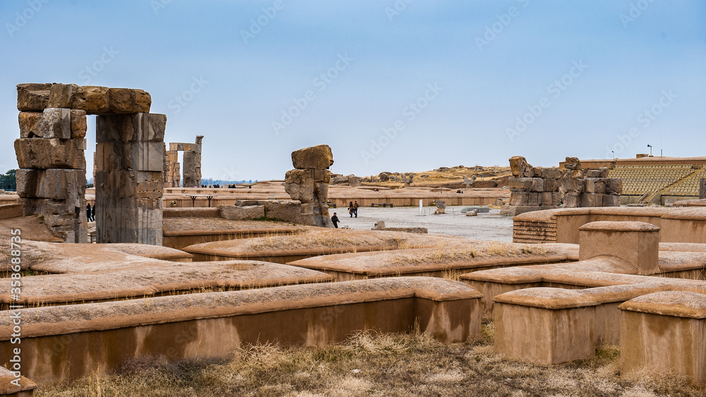 Fototapeta premium It's Apadana of Xerxes in the ancient city of Persepolis, Iran. UNESCO World heritage site