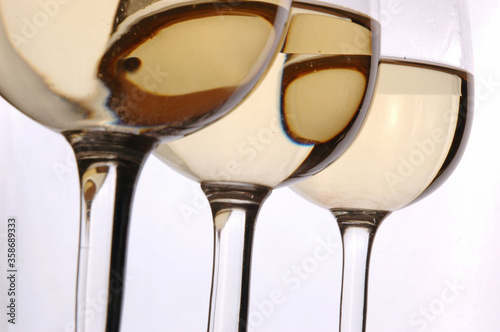 Close view of White Wine Glasses