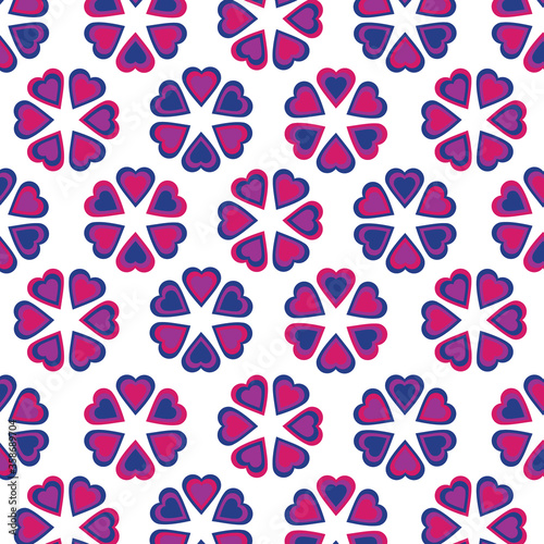 Seamless Bisexual Pride Pattern Featuring Hearts
