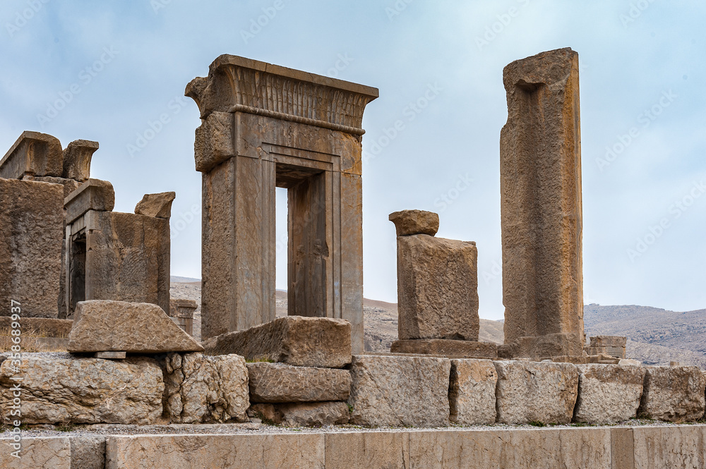 It's The Hundred colums hall in (Apadana of Xerxes) in the ancient city of Persepolis, Iran. UNESCO World heritage site