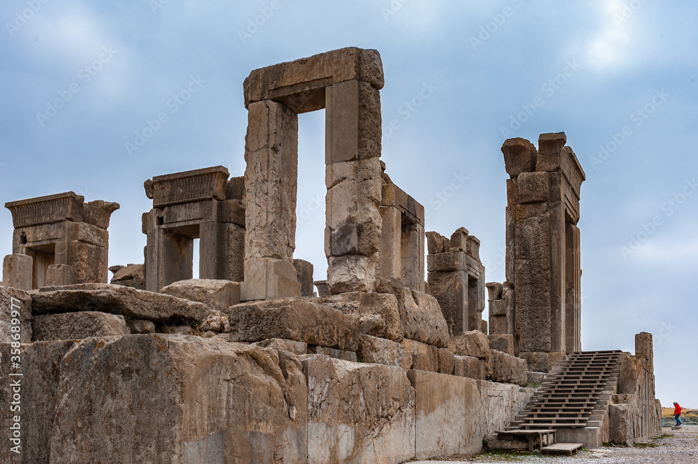 It's The Hundred colums hall in (Apadana of Xerxes) in the ancient city of Persepolis, Iran. UNESCO World heritage site