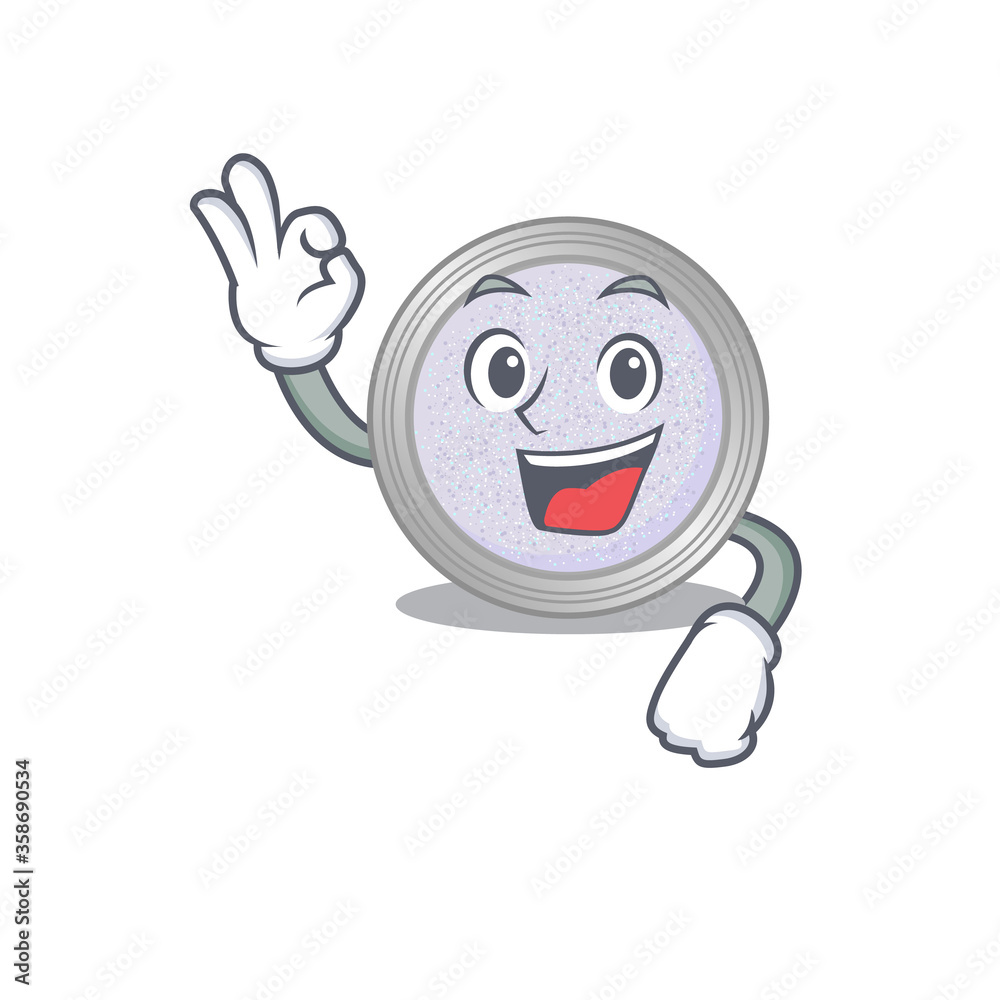 Glitter eyeshadow mascot design style showing Okay gesture finger Glitter eyeshadow mascot design style showing Okay gesture finger