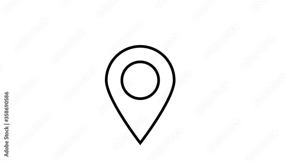 Map pin flat icon for web design, isolated gps pointer. Map pin flat icon for web design, isolated gps pointer.