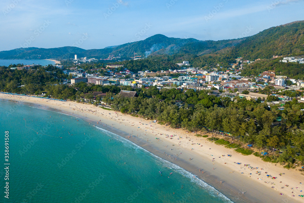 Aerial view of Kata Beach in Phuket, Thailand