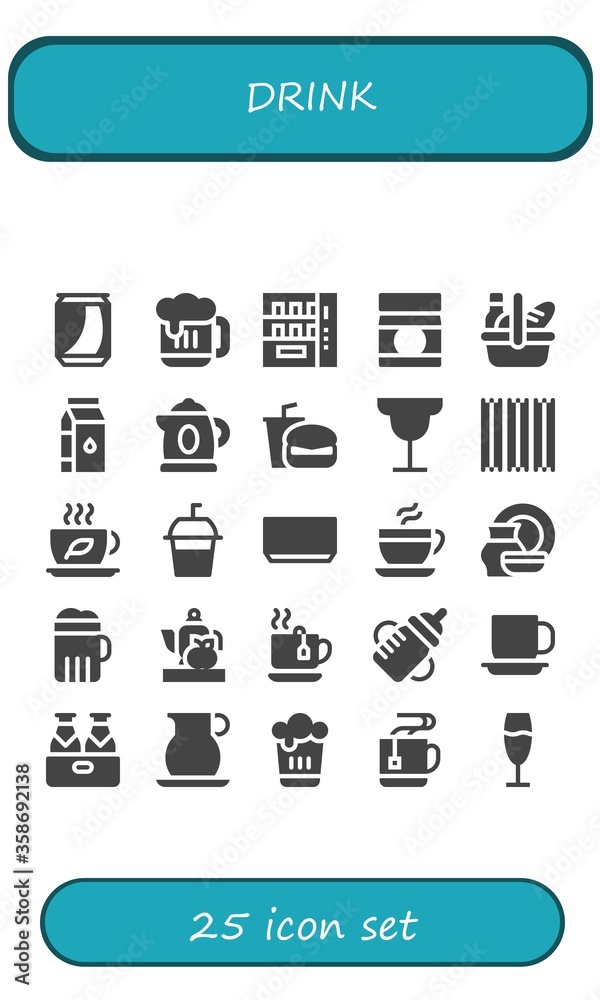 Modern Simple Set of drink Vector filled Icons Modern Simple Set of drink Vector filled Icons