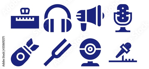 Modern Simple Set of sound Vector filled Icons