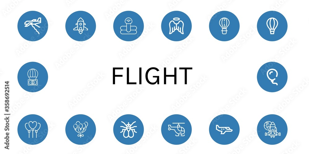 Set of flight icons Set of flight icons
