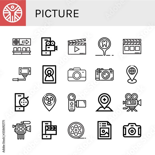 picture simple icons set