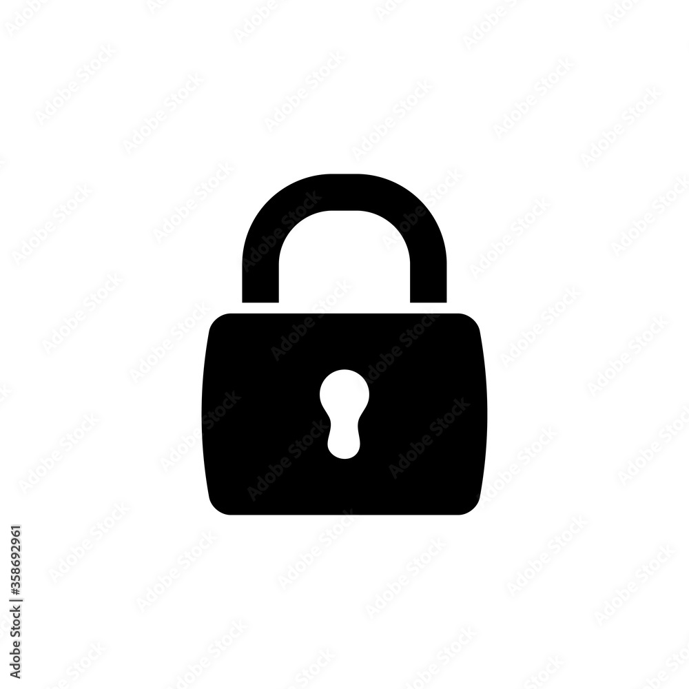 padlock icon glyph style design padlock icon glyph style design