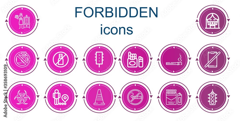 Editable 14 forbidden icons for web and mobile Editable 14 forbidden icons for web and mobile