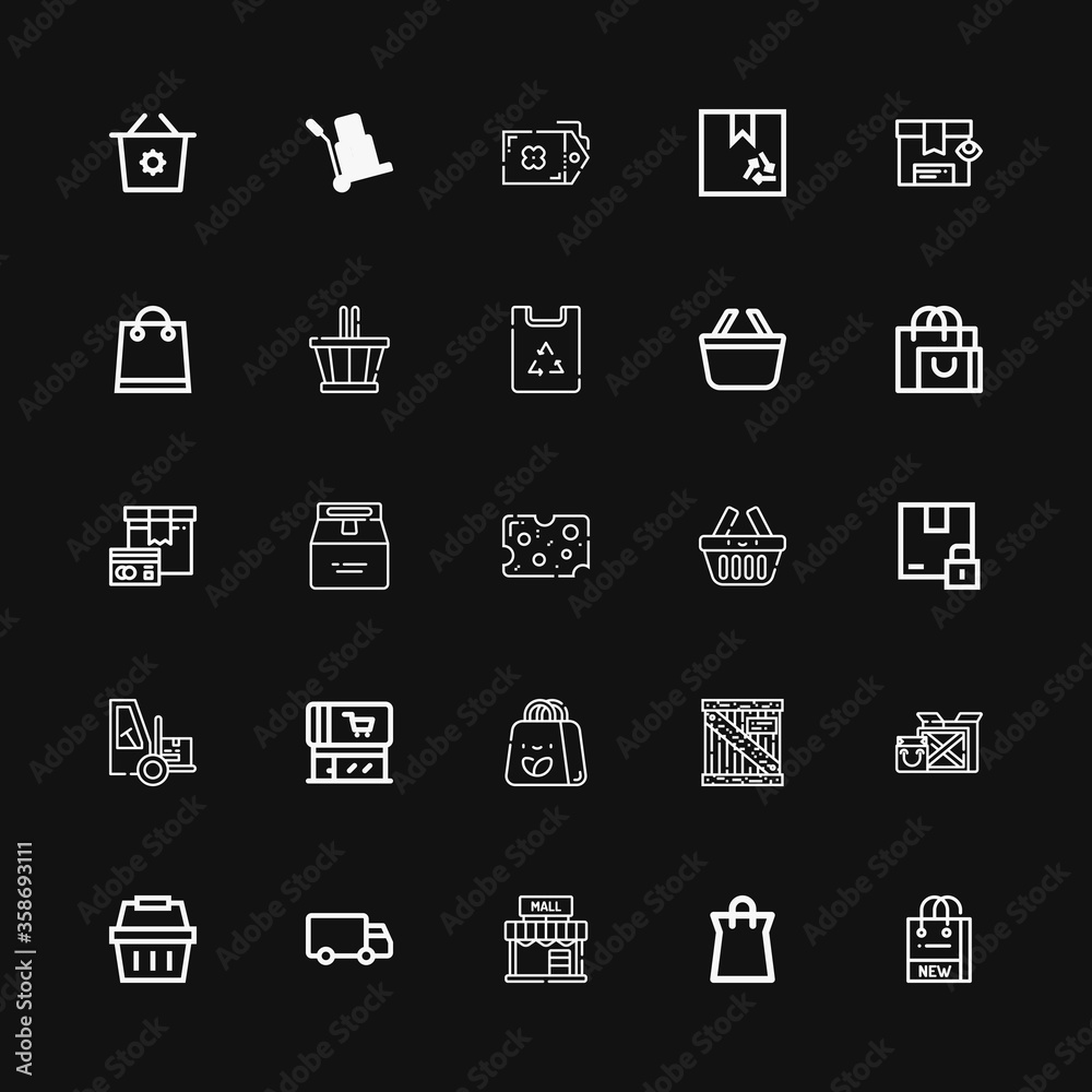 Editable 25 merchandise icons for web and mobile