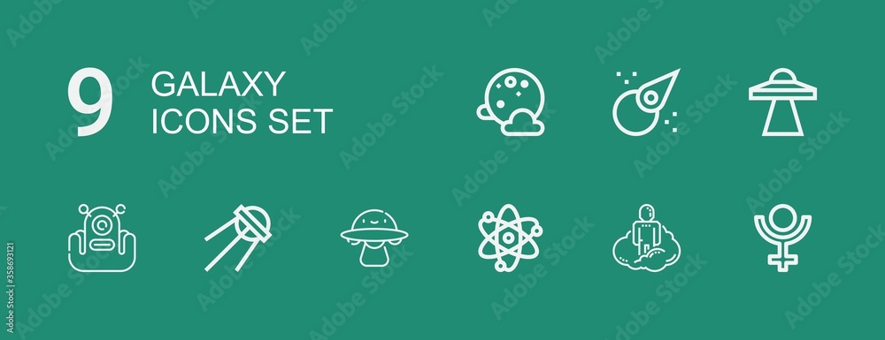 Editable 9 galaxy icons for web and mobile Editable 9 galaxy icons for web and mobile