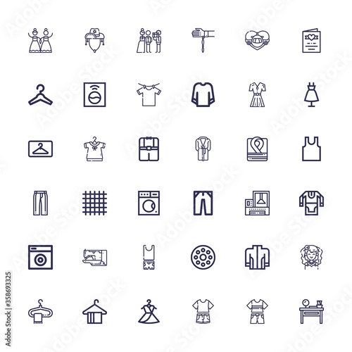Editable 36 dress icons for web and mobile