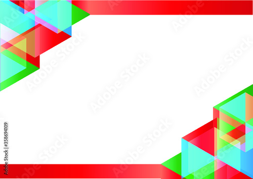 Abstract geometric white and red and green background, with space for design, text input ,Design business cards, text input, vector illustration.
