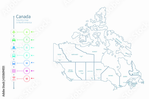 canada map. detailed north ...