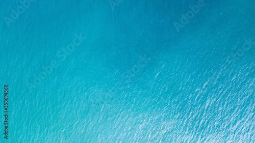 Blue sea. View surface from above.	

